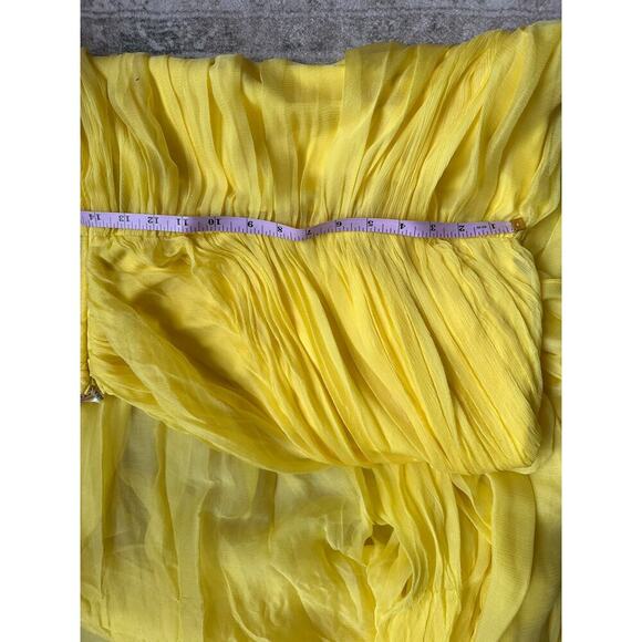 NEW NWT Maria Lucia Hohan Silk Crepon Gown Yellow size 10 - Picture 10 of 12